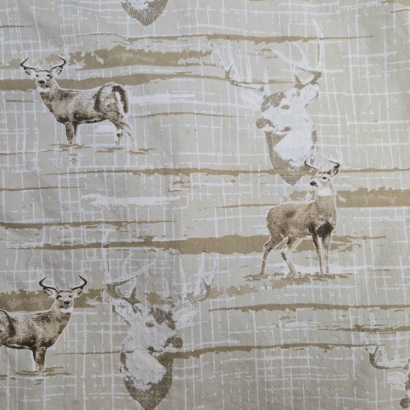 Columbia Khaki Tan Whitetail Deer Button Down River Lodge Shirt Size Medium - Picture 8 of 9